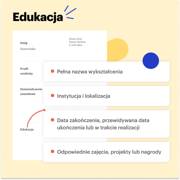 edukację w CV stomatologa